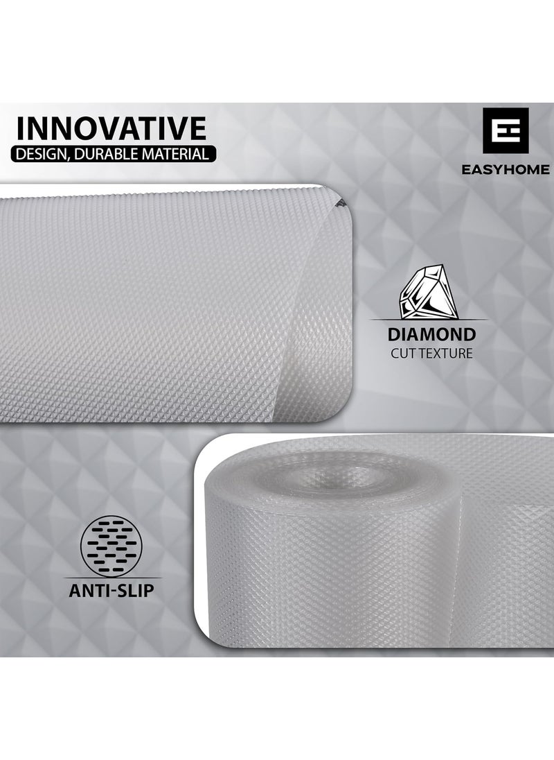 Easy Home EASYHOME Plastic Multipurpose 45Cm X 1.5M Waterproof Eva Anti Slip Mat for Kitchen,Bathroom Cabinet Kitchen Drawer Shelf Mats Liner Sheets,Non Slip Fridge Mat,Table Mat (45Cm X 1.5 Metres Roll,Clear)  - Image 2