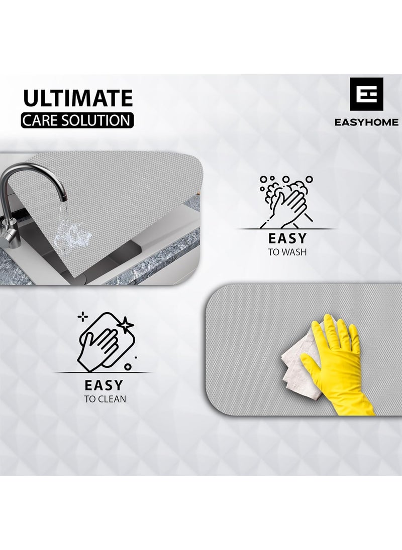 Easy Home EASYHOME Plastic Multipurpose 45Cm X 1.5M Waterproof Eva Anti Slip Mat for Kitchen,Bathroom Cabinet Kitchen Drawer Shelf Mats Liner Sheets,Non Slip Fridge Mat,Table Mat (45Cm X 1.5 Metres Roll,Clear)  - Image 3