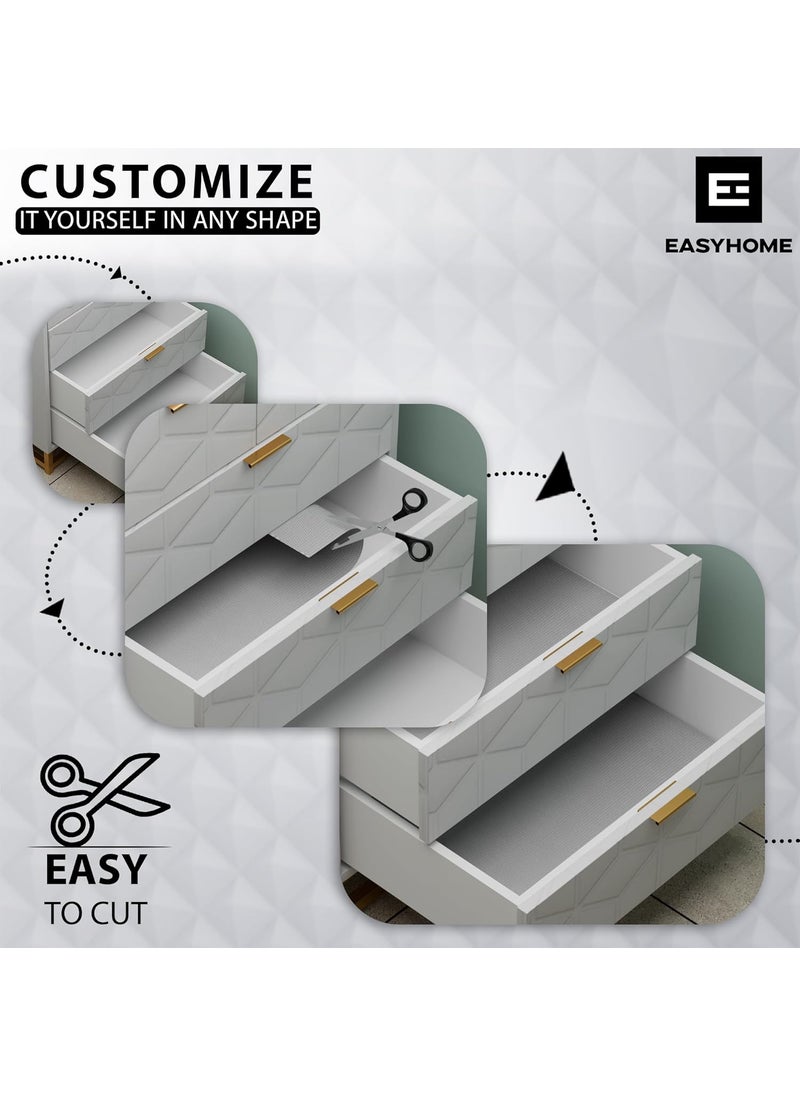 Easy Home EASYHOME Plastic Multipurpose 45Cm X 1.5M Waterproof Eva Anti Slip Mat for Kitchen,Bathroom Cabinet Kitchen Drawer Shelf Mats Liner Sheets,Non Slip Fridge Mat,Table Mat (45Cm X 1.5 Metres Roll,Clear)  - Image 4