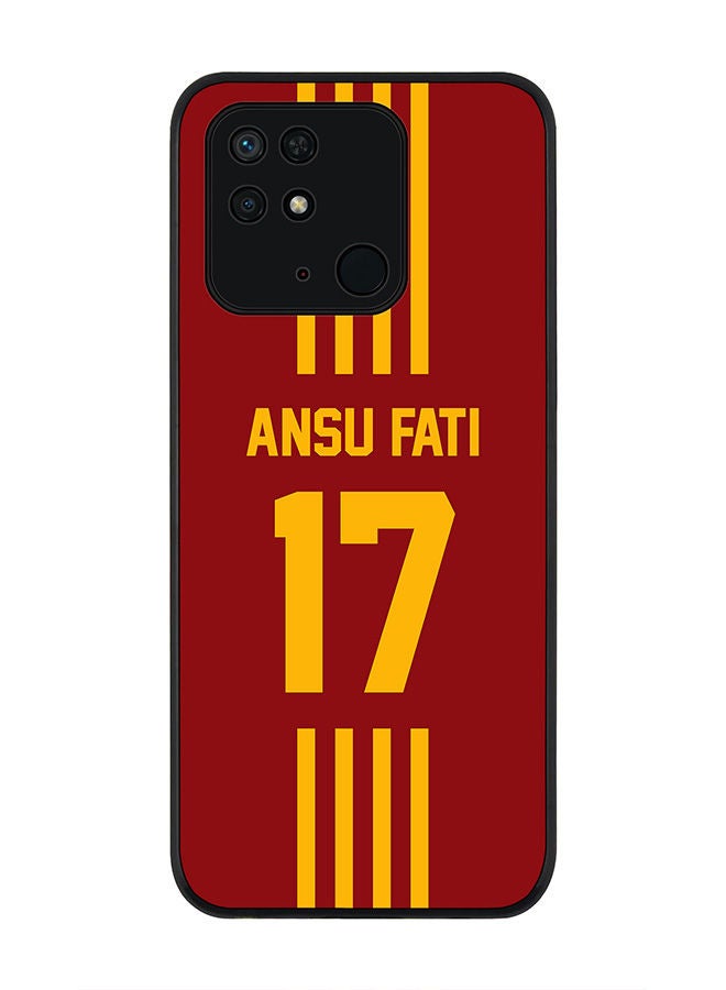 Stylizedd Rugged Black edge case for Redmi 10C 4G  Slim fit Soft Case Flexible Rubber Edges Anti Drop TPU Gel Thin Cover - Football Team - Spain  Player Name - Ansu Fati - Image 1