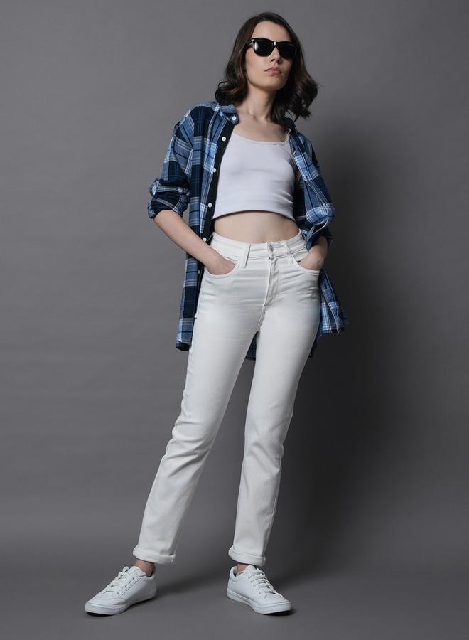 High Rise Solid Jeans by Styli
