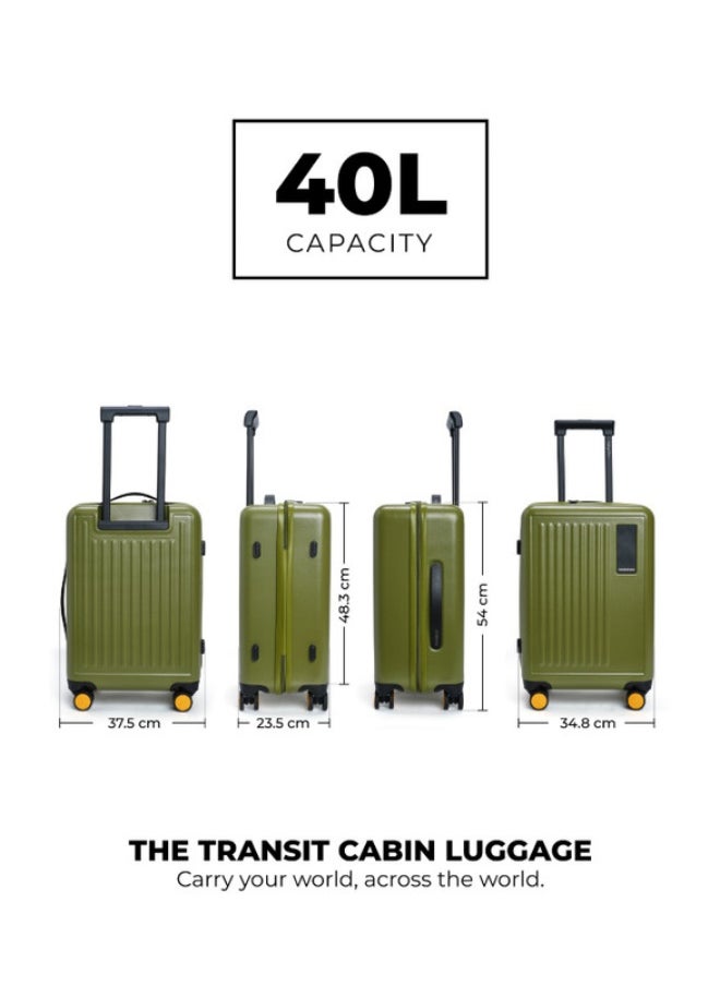Mokobara MOKOBARA The Transit Cabin Luggage Polycarbonate Small 8 Spinner Wheel Trolly Hardsided Suitcase With Built In Tsa Lock Travel Suitcase (Green)  - Image 3