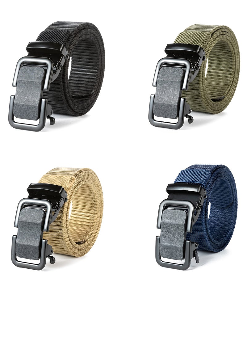 Men's Tactical Adjustable Belts 4-Pack Nylon Versatile Everyday Belts for Casual Wear and Golfing - Image 1