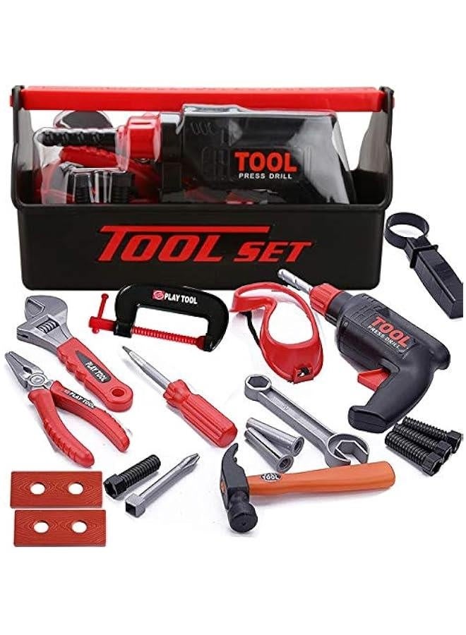 Durable Kids Tool Set Kids Play Tool , Pretend Play Construction Toy, Kids Toy Electronic Toy Drill Tool Construction Toy for Toddlers Boys Girls, Tool Kit with a Sturdy Tool Box (Manual) - Image 1