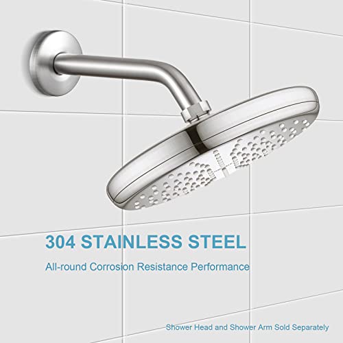 OFFO Shower Arm with Flange, 10 in Brushed Nickel Wall Mount Replacement Angle Shower Head Arm Wall-Mounted For Fixed Shower Head & Handheld Showerhead - Image 3