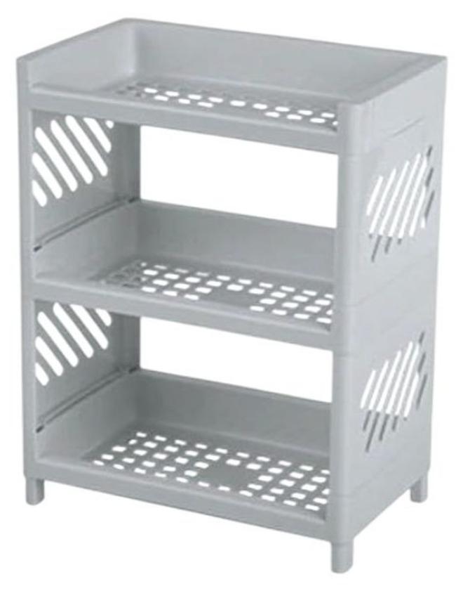 سبيس شوب رف تخزين مكتبي بثلاث طبقات صناديق تخزين لمستحضرات التجميل والعناية بالبشرة منظم مكياج مقاوم للغبار منظم مكتبي - Image 1