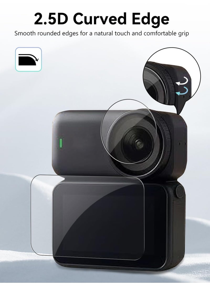 2 مجموعة فيلم حماية عدسة الشاشة لـ DJI Osmo Nano فيلم واقي من الزجاج المقوى واضح 9H فيلم مضاد للفقاعة HD مقاوم للغبار والخدش لـ DJI Osmo Nano كاميرا عدسة وحماية الشاشة - Image 3