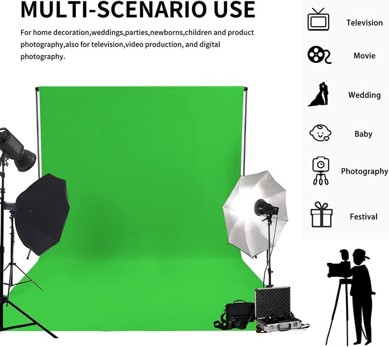 بادوم خلفية تصوير بادوم 10×20 قدم (3×6 متر) أخضر بلون صلب، استوديو تصوير، شاشة عالية الكثافة قابلة للطي للتصوير الفيديو والتلفزيون (نسيج غير لامع عاكس) - Image 2