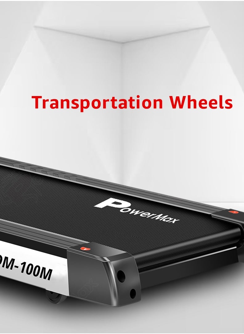 PowerMax Fitness - PowerMax Fitness TDM-100M (4HP Peak) Multi-Function Treadmill For Home Use With Massager |treadmill for 105Kg user weight| 6 Level Incline | Top Speed:14.8 Km/hr Spring Resistance | LED Display | AUX - Image 1
