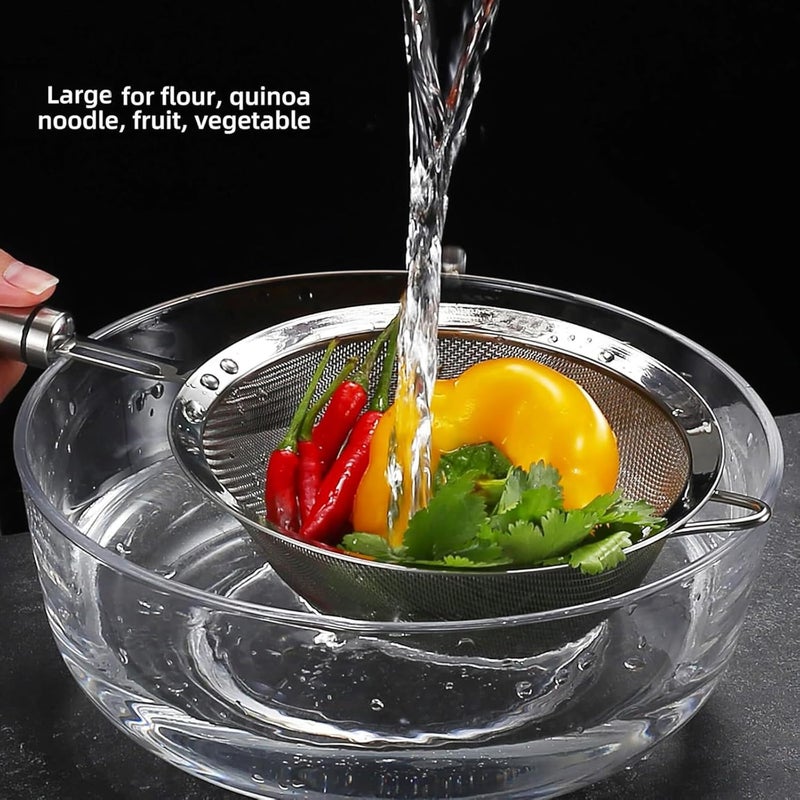 ToolHouse Stainless Steel Fine Mesh Filter, Kitchen Strainer Sieve for Flour, Tea, Powder with Ergonomic Handle, Rust-Proof & Dishwasher Safe - Image 3