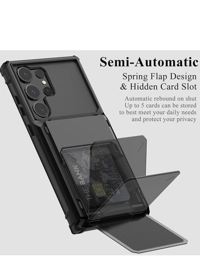 General Samsung Galaxy S23 Ultra S23 Plus S23 Case Double Layer AntiSlip Case for Galaxy S23 Ultra S23 Plus S23 with Hidden Card Slot 5 Card  - Image 2