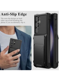 General Samsung Galaxy S23 Ultra S23 Plus S23 Case Double Layer AntiSlip Case for Galaxy S23 Ultra S23 Plus S23 with Hidden Card Slot 5 Card  - Image 4