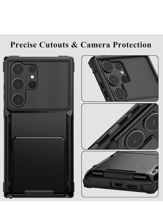 General Samsung Galaxy S23 Ultra S23 Plus S23 Case Double Layer AntiSlip Case for Galaxy S23 Ultra S23 Plus S23 with Hidden Card Slot 5 Card  - Image 5