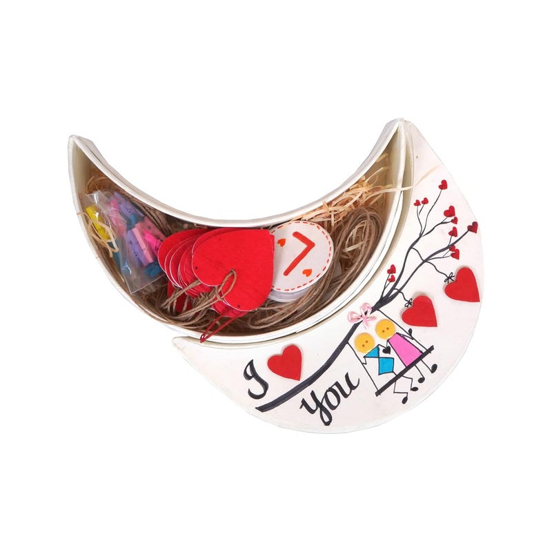 SURPRISE SOMEONE Handmade Moon Shape Gift Love Box Paper Empty Gift Hamper Box For Gift Packaging Birthday Anniversary Boyfriend Girlfriend Husband Wife Wedding Love GiftsMulticolour - Image 2