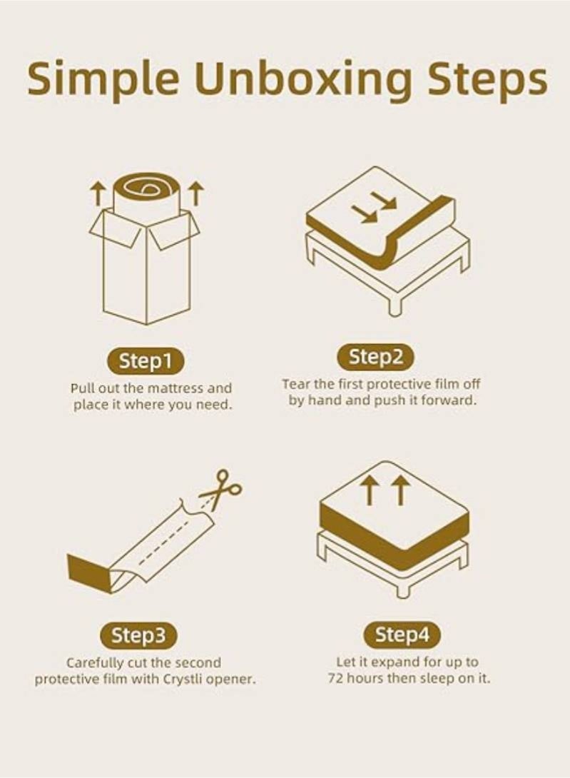 Aden Mattress with Pocket Spring and Memory Foam for Pressure Relief, Motion Isolation, Edge Support, Medium Firm Mattress in a Box,120*200*20cm - Image 4