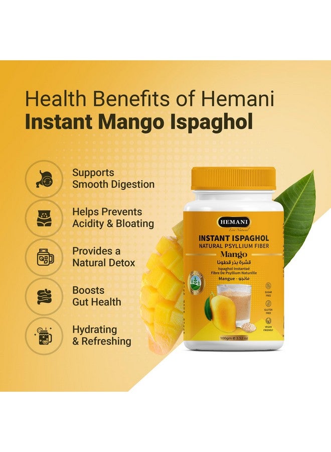 Hemani Instant Psyllium Husk Ispaghol 100g | Mango Flavored On-The-Go Fiber Supplement | Supports Digestive Health | Add to Water for a Refreshing Drink - Image 3