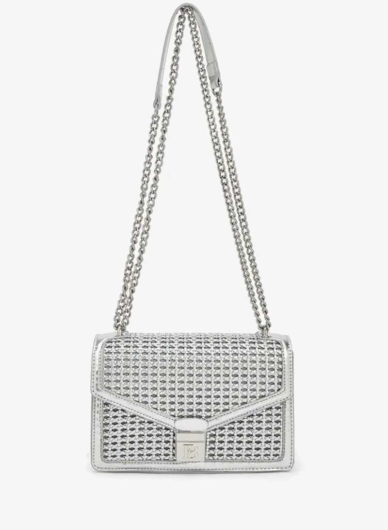 Flora Bella Metallic Textured Crossbody Bag With Chain Strap