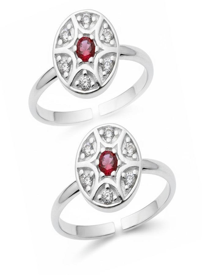Parnika (Formerly MJ 925 Exotic CZ Silver Toe Rings (Leg Finger Rings) in Pure 92.5 Sterling Silver for Women | Chandi Bichiya | With Certificate of AuthenticitY - Image 1