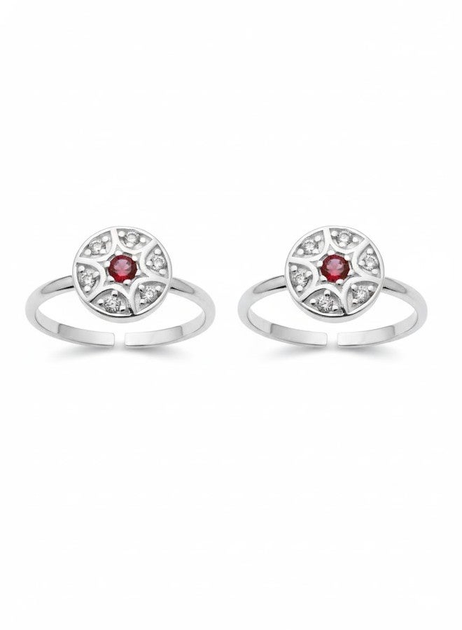 Parnika (Formerly MJ 925 Exotic CZ Silver Toe Rings (Leg Finger Rings) in Pure 92.5 Sterling Silver for Women | Chandi Bichiya | With Certificate of AuthenticitY - Image 4