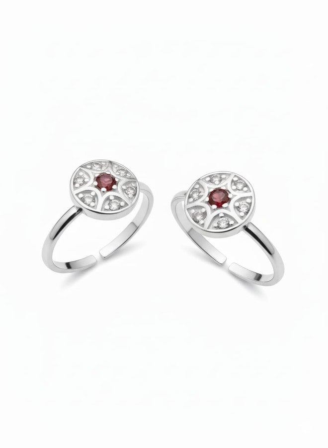 Parnika (Formerly MJ 925 Exotic CZ Silver Toe Rings (Leg Finger Rings) in Pure 92.5 Sterling Silver for Women | Chandi Bichiya | With Certificate of AuthenticitY - Image 3