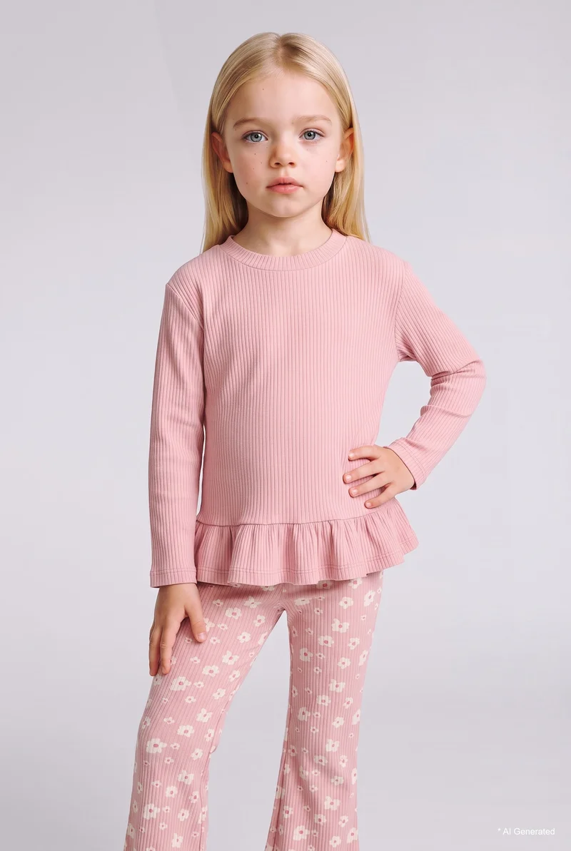 Defacto Woman 2 piece Regular Fit Crew Neck Flower Set