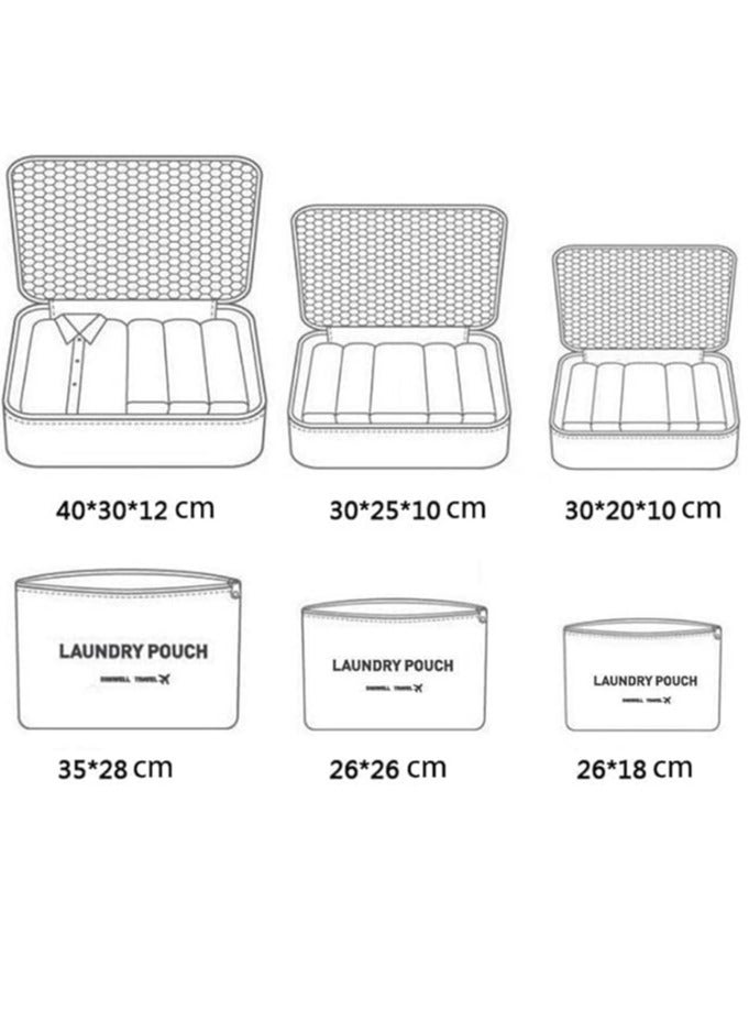 6 Pieces Multifunctional Travel Storage Bags Clothes Sorter with Travel Packing Bags Organizer Pouch for Suitcases and Shoes Bags - Image 5
