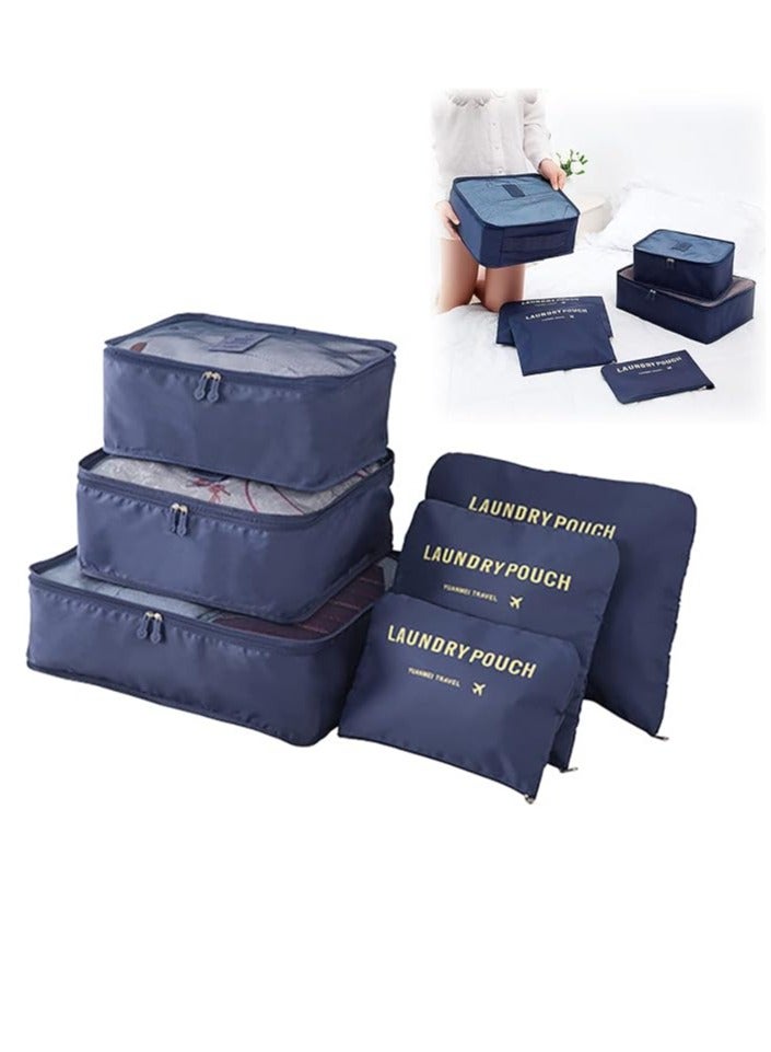 6 Pieces Multifunctional Travel Storage Bags Clothes Sorter with Travel Packing Bags Organizer Pouch for Suitcases and Shoes Bags - Image 1