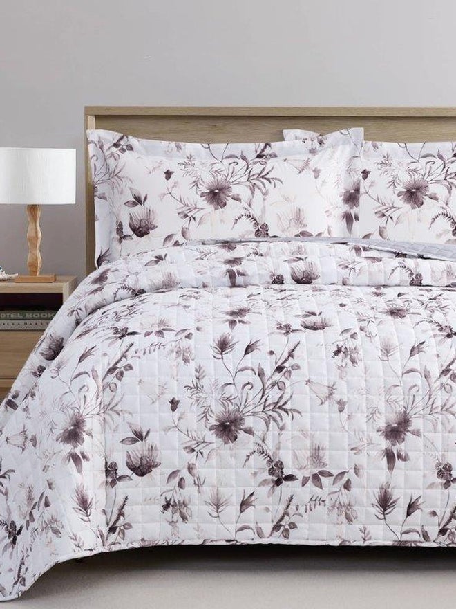 VALENTINI 4-Piece Microfiber Printed Bedspread King Set - Image 3