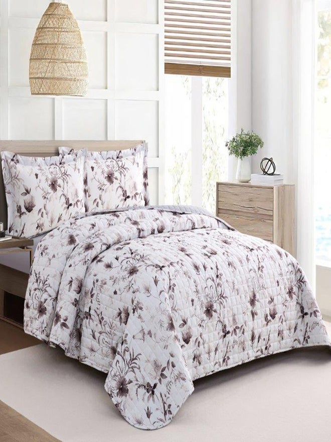 VALENTINI 4-Piece Microfiber Printed Bedspread King Set - Image 1