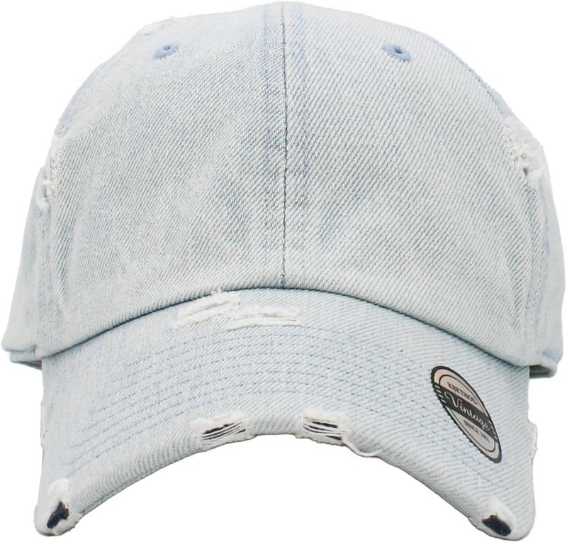 KBETHOS Vintage Washed Distressed Cotton Dad Hat Baseball Cap Adjustable Polo Trucker Unisex Style Headwear - Image 2