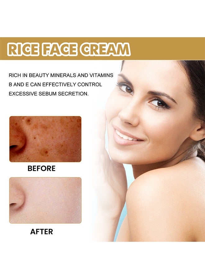 BIOAQUA Rice Raw Pulp Face Cream, Improves Moisture Skin Barrier, Nourishes Deeply, Whitening ,Soothing to Even Out Skin Tone 50g - Image 4