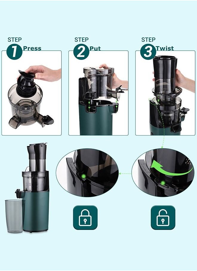 INKBIRD - INKBIRD Electric Juicer Fruits Cold Press Squeezer Vegetable Processor Slow Masticating Juicer Machine 200W for Celery Carrot Slow Juicer Machine with Chute and 800ml Juice Cup BPA-Free Easy to Clean - Image 1