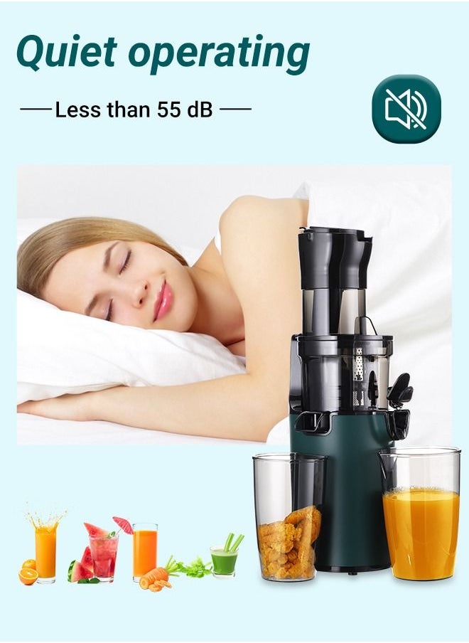 INKBIRD - INKBIRD Electric Juicer Fruits Cold Press Squeezer Vegetable Processor Slow Masticating Juicer Machine 200W for Celery Carrot Slow Juicer Machine with Chute and 800ml Juice Cup BPA-Free Easy to Clean - Image 1