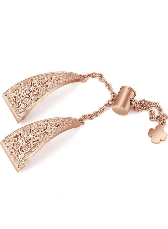 NIBEMINENT Stainless Steel Replacement Band for Fitbit Versa 3/ Sense Rose Gold - Image 2