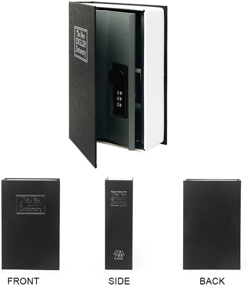 PACOLO Large Diversion Book Safe Storage Box (Size 10.5"×8"×2.6") With Security Combination Lock, Dictionary Secret Hidden Safe (Black Dictionary-Combination) - Image 2