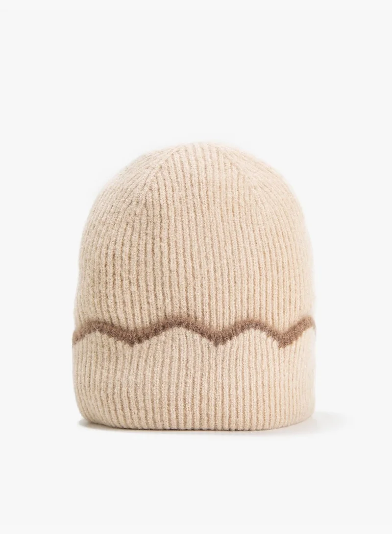 KOTON Knitted Ribbed Beanie