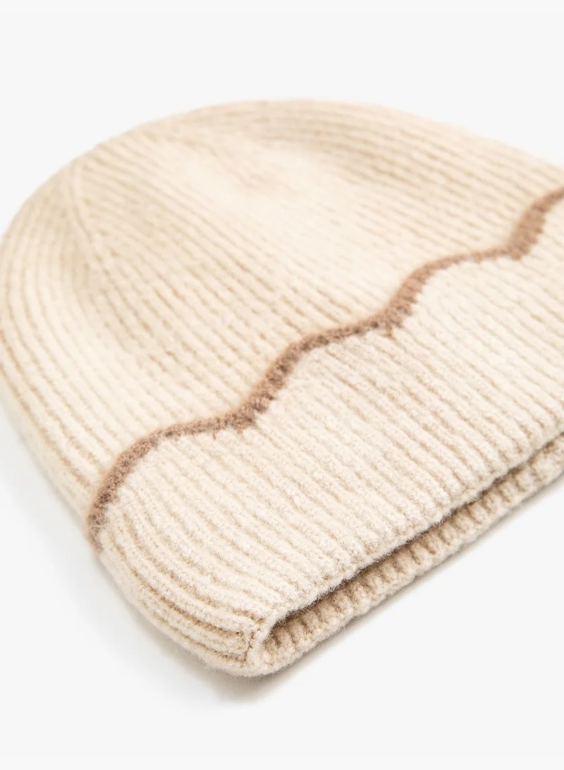 KOTON Knitted Ribbed Beanie
