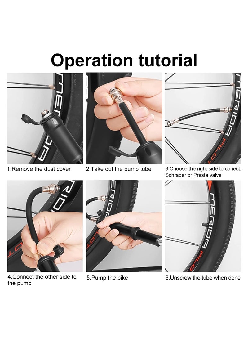 Generic - Portable Mini Bike Pump for Presta u0026 Schrader Valves - 100 PSI for Road Bikes u0026 80 PSI for Electric Bikes - Handheld Bicycle Tire Inflator - Image 1