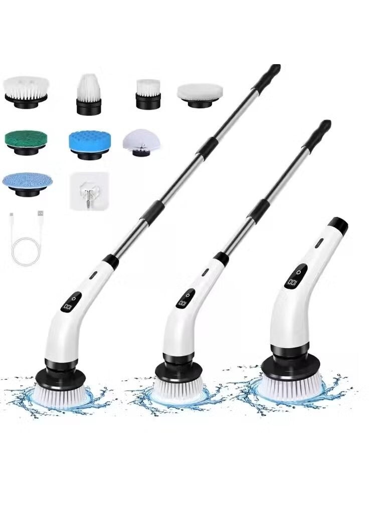 ELTRAZONE 8-in-1 Cordless Electric Spin Scrubber – Rechargeable Cleaning Brush with 8 Replaceable Heads Powerful Portable Scrubber for Bathroom, Tiles, Floors, Kitchen, Car and Hard-to-Reach Surfaces - Image 1