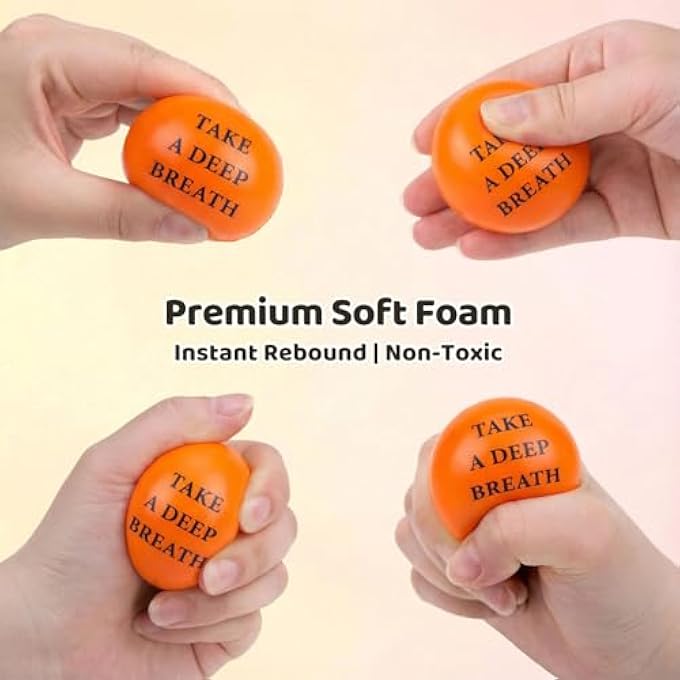 Mcpinky Motivational Stress Balls, 12PCS Inspirational Stress Balls 2 Inch Foam Balls with Positive Quetos for Kids and Adults Stress Anxiety Relief - Image 3