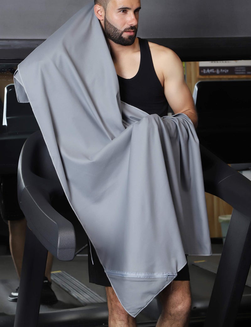 Rainleaf Microfiber Towel,Gray,40 X 72 Inches - Image 5