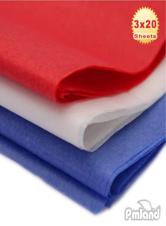 PMLAND Gift Wrapping Tissue Paper - Patriotic Red Blue White Assorted - 20 Inches x 26 Inches 60 Sheets - Image 3