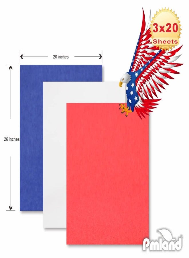 PMLAND Gift Wrapping Tissue Paper - Patriotic Red Blue White Assorted - 20 Inches x 26 Inches 60 Sheets - Image 4