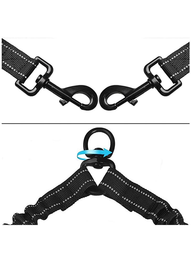 Excefore Double Dog Lead, Dual Leash Coupler Splitter No Tangle with Comfortable Padded Handles for Training & Walking 2 Dogs, Reflective Adjustable Dog Leads - Image 4