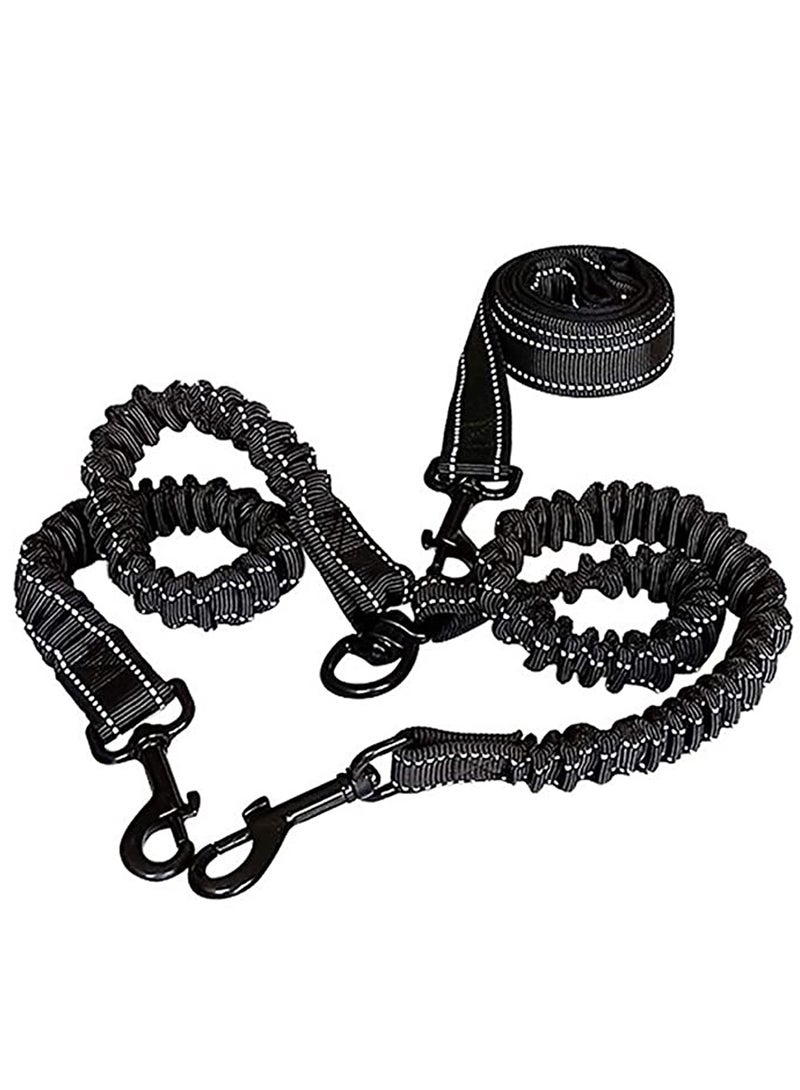 Excefore Double Dog Lead, Dual Leash Coupler Splitter No Tangle with Comfortable Padded Handles for Training & Walking 2 Dogs, Reflective Adjustable Dog Leads - Image 3