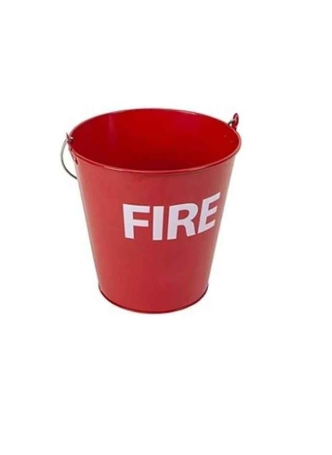 ABBASALI Alloy Steel Safety Fire Bucket For Fire Place Burning Wood Indoor Outdoor Container (9 L, Red) 