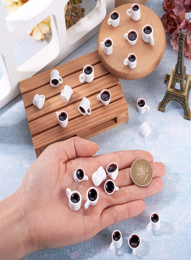 Craftdady 24pcs Resin Coffee Cup Dollhouse Miniature Coffee Dangle Earring Charms Cute Hang Ornament White Mug Mini Coffee Cup 16-20.5 mm for Home Decorations DIY Keychain Craft Jewelry Making - Image 5