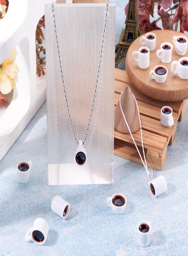 Craftdady 24pcs Resin Coffee Cup Dollhouse Miniature Coffee Dangle Earring Charms Cute Hang Ornament White Mug Mini Coffee Cup 16-20.5 mm for Home Decorations DIY Keychain Craft Jewelry Making - Image 2