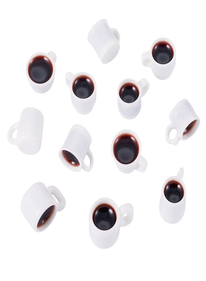 Craftdady 24pcs Resin Coffee Cup Dollhouse Miniature Coffee Dangle Earring Charms Cute Hang Ornament White Mug Mini Coffee Cup 16-20.5 mm for Home Decorations DIY Keychain Craft Jewelry Making - Image 1