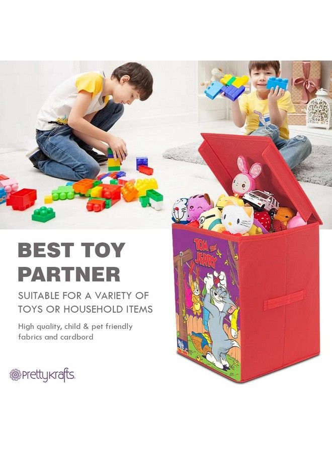 PrettyKrafts Tom & Jerry Toys Organizer Storage Box With Top Lid For Baby Boy'S And Baby Girl'Sred - Image 3